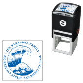 波形日本のラウンドファミリー名差出人住所 セルフインキングスタンプ (インサイチュ)