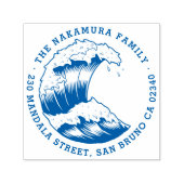 波形日本のラウンドファミリー名差出人住所 セルフインキングスタンプ (デザイン)