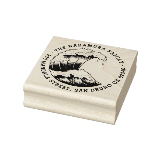 波形日本のラウンドファミリー名差出人住所 ラバースタンプ (スタンプ)