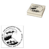 波形日本のラウンドファミリー名差出人住所 ラバースタンプ (押印)