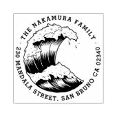 波形日本のラウンドファミリー名差出人住所 ラバースタンプ (インプリント)