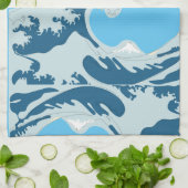 波形素晴らしサンダー_コーブ キッチンタオル (折り畳み)