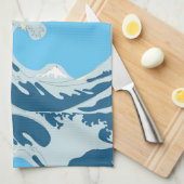 波形素晴らしサンダー_コーブ キッチンタオル (四つ折り)