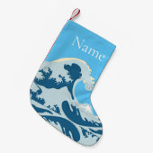 波形素晴らしサンダー_コーブ スモールクリスマスストッキング (正面 (吊り時))