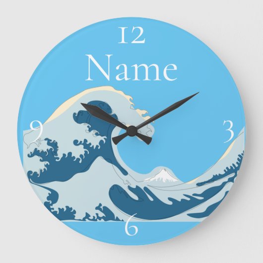 波形素晴らしサンダー_コーブ ラージ壁時計 (正面)