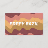 波形自然ストライプミニマルはっきりしたリスピンク金ゴールド 名刺 (正面)