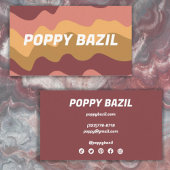 波形自然ストライプミニマルはっきりしたリスピンク金ゴールド 名刺