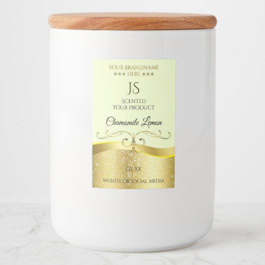 波形金ゴールドデラックスデコーライトイエローモノグラムラベル フードラベル (正面)