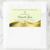 波形金ゴールドデラックスデコーライトイエローモノグラムラベル 長方形シール (バッグ)