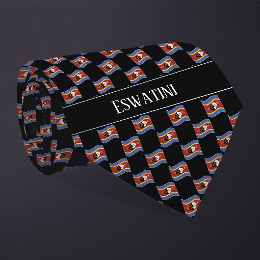 波形Eswatiniフラグパターン ネクタイ