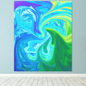 波懇親会 |最高の抽象芸術ファインアート キャンバスプリント (インサイチュ (ウッドフロア))