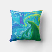 波懇親会 |最高の抽象芸術ファインアート クッション (裏面)