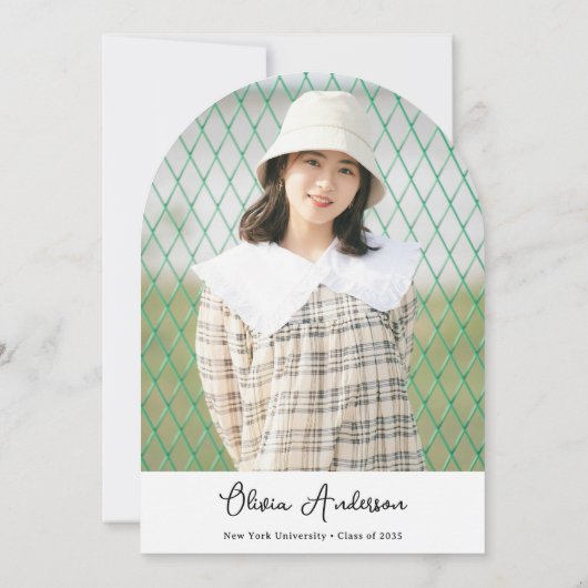 波手引き弓写真アーチ卒業パーティー 招待状 (裏面)