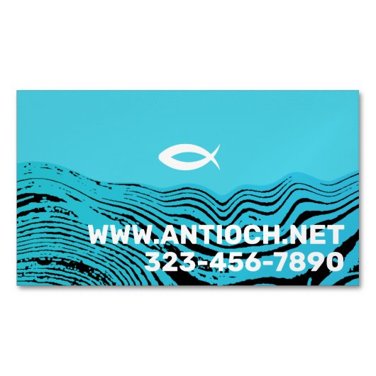 波打ちシーズイエズフィッシュ マグネット名刺 (正面)