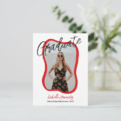 波打ち手書き卒業発表葉書 案内ポストカード (スタンド正面)