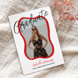 波打ち手書き卒業発表葉書 案内ポストカード