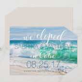 波打ち際のトロピカルウェディング　私たち式をあげました 案内状 (正面/裏面)