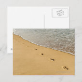 波打ち際の足跡 ポストカード (正面/裏面)