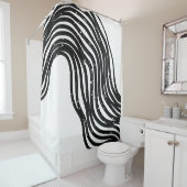 波打ち、決して真っすぐに シャワーカーテン (インサイチュ)