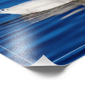 波打った水に小さな白いアヒル フォトプリント            (角)