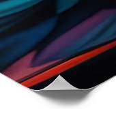 波打った海を帆船が滑走する ポスター (角)