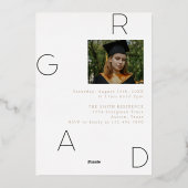 波打った縁のホイルのGRADの文字 箔招待状 (裏面)