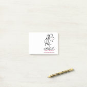 波打った髪と化粧のアイコン ポストイット (デスク上)