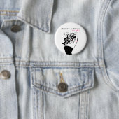 波打った髪の美しい少女ヘアスタイリングブランディング 缶バッジ (インサイチュ)