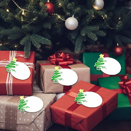 波打つ木のギフトタグ シール