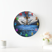 波打つ水の中のイエス箴言3:5 ラージ壁時計 (ホーム)