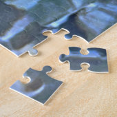 波打つ水、小川、蒸気、水中石 ジグソーパズル (側面)