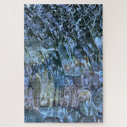 波打つ水、小川、蒸気、水中石 ジグソーパズル (縦)