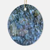 波打つ水、小川、蒸気、水中石 セラミックオーナメント (左)