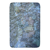 波打つ水、小川、蒸気、水中石 バスマット (正面縦)