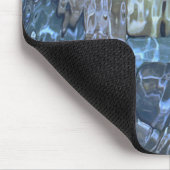 波打つ水、小川、蒸気、水中石 マウスパッド (コーナー)