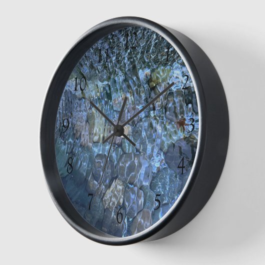 波打つ水、小川、蒸気、水中石 壁時計 (傾斜)