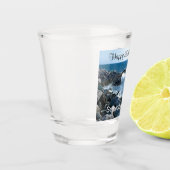 波打つ波のある大西洋海の写真 ショットグラス (左)