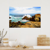波打つ海岸線の岩 ポスター (キッチン)