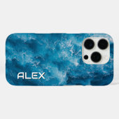 波打つ海水iPhoneケース – 穏やかな青い海 Case-Mate iPhoneケース (裏面 (横))