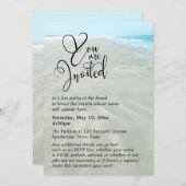 波打つ砂のアクアウォーター　モダンなビーチウェディング 招待状