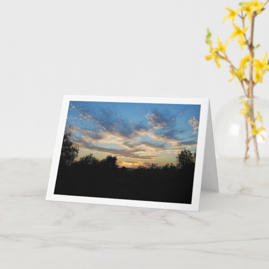波打つ空の風景 カード (黄色い花)