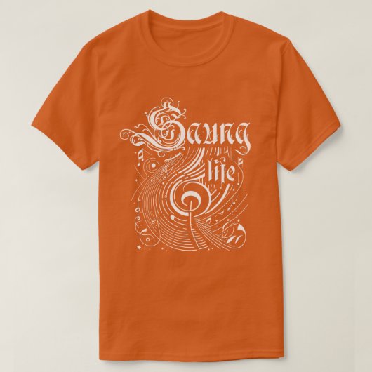 波打つ音楽のサウンライフ Tシャツ (デザイン正面)