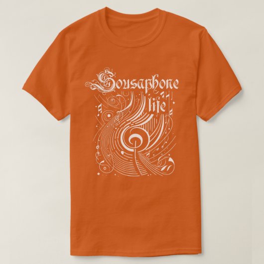 波打つ音楽のスーザフォンの生活 Tシャツ (デザイン正面)