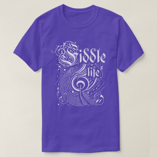 波打つ音楽のバイオリンの生活 Tシャツ (デザイン正面)