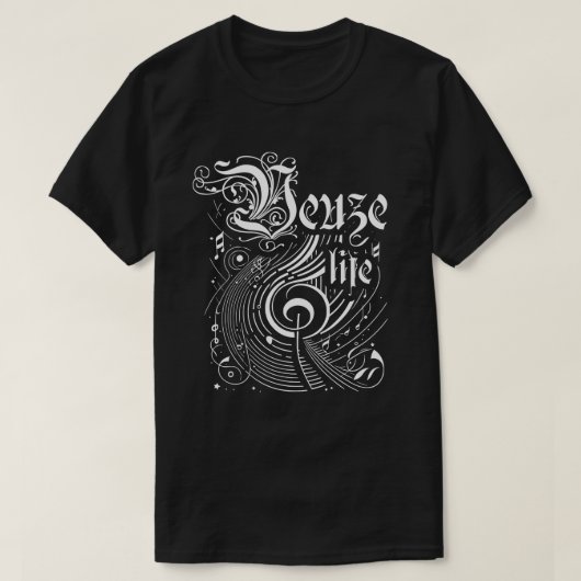 波打つ音楽のヴェーズ・ライフ Tシャツ (デザイン正面)