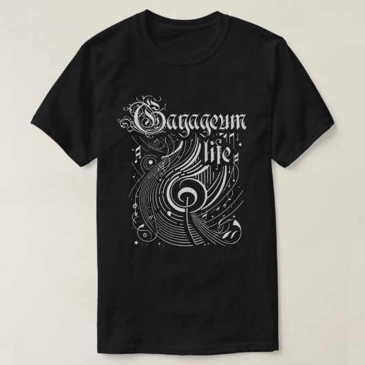 波打つ音楽ギャヤージムライフ Tシャツ (デザイン正面)