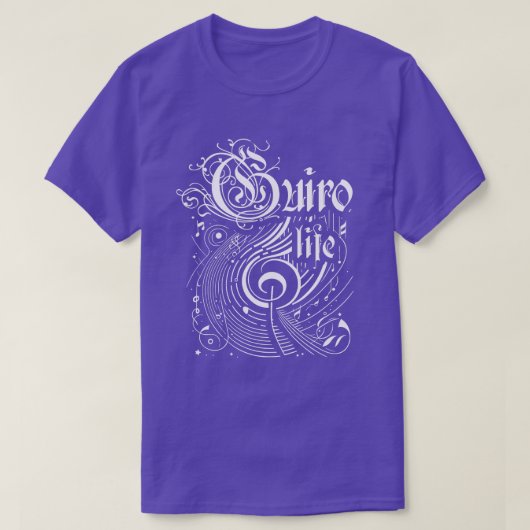 波打つ音楽ギロライフ Tシャツ (デザイン正面)