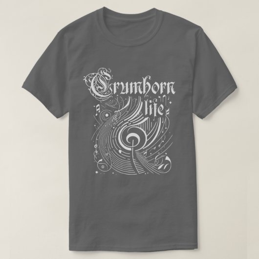 波打つ音楽クラムホルンの生活 Tシャツ (デザイン正面)