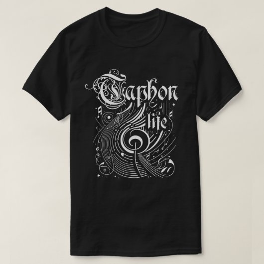波打つ音楽タップホンライフ Tシャツ (デザイン正面)