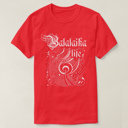 波打つ音楽バラライカライフ Tシャツ (デザイン正面)